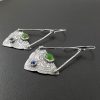 mandala earrings with jade and blue sapphire