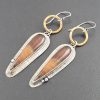 banded agate mixed metal earrings
