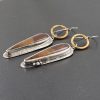 banded agate mixed metal earrings