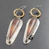 banded agate mixed metal earrings