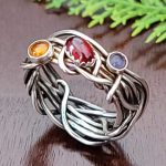 Garnet Grapevine Ring Size 7.5
