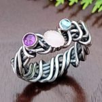 Rose Quartz Grapevine Ring Size 9.5