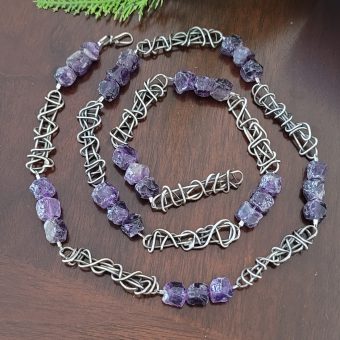Amethyst Grapevine Beaded Necklace