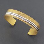 Mixed Metal Floral print Cuff