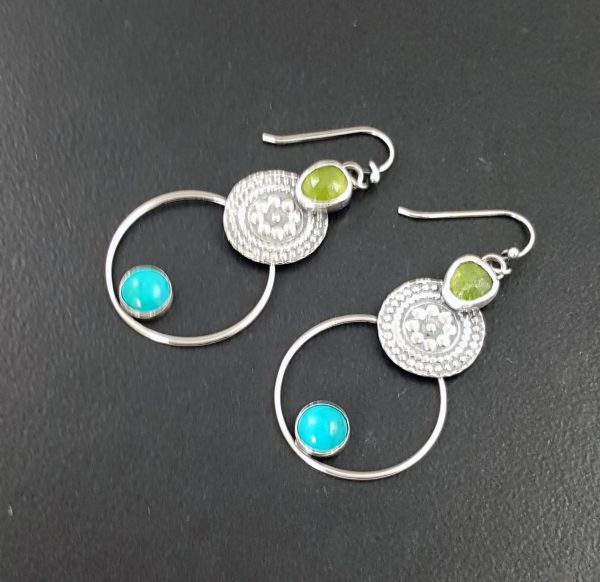 Turquoise and Vesuvianite Earrings 4