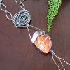 orange calcite rose statement necklace 2
