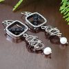 blue goldstone pearl grapevine earrings 3