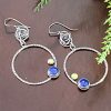 lapis peridot rose hoops 2