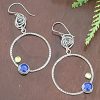 lapis peridot rose hoops 3