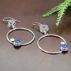 lapis peridot rose hoops 1