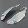 Turquoise Feather Earrings