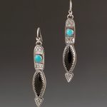 Turquoise and Black Onyx Earrings