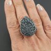 snowflake obsidian ring