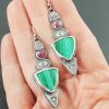 Malachite and Ruby Earrings