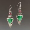 Malachite and Ruby Earrings