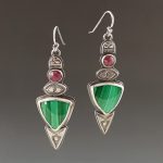Malachite and Ruby Earrings