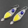 Canary Chalcedony and Lapis Earrings
