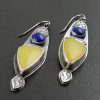 Canary Chalcedony and Lapis Earrings