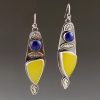 Canary Chalcedony and Lapis Earrings