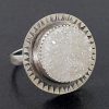 white druzy ring