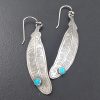 Turquoise Feather Earrings