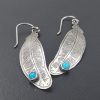 Turquoise Feather Earrings