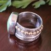 Green chalcedony wide band ring