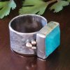 amazonite wide band ring