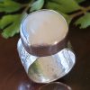 coin pearl wide band ring