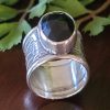 rose cut black onyx wide band ring