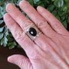 rose cut black onyx wide band ring