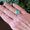 blue chalcedony wide band ring