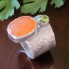 carnelian peridot wide band ring