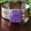 charoite mixed metal cuff