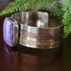 charoite mixed metal cuff