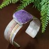 charoite mixed metal cuff