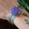 charoite mixed metal cuff