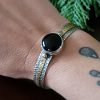 black onyx mixed metal cuff