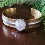 Coin Pearl Mixed Metal Cuff