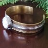 Coin Pearl Mixed Metal Cuff
