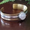 Coin Pearl Mixed Metal Cuff