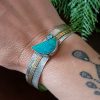 Chrysocolla Mixed Metal Cuff