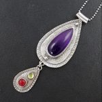 Amethyst Ruby Peridot Necklace