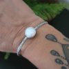 coin pearl stacking cuff