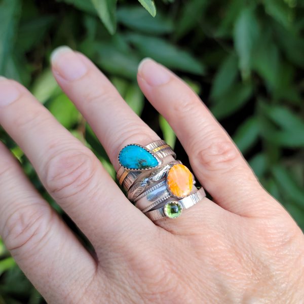 Turquoise Stacking Rings Size 8.5