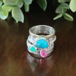 Turquoise Stacking Rings Size 6.5