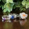 Fire Opal Stacking Rings Size 8