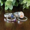 Fire Opal Stacking Rings Size 8