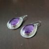 Large Amethyst Teardrop Earrings - Image 4